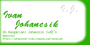 ivan johancsik business card